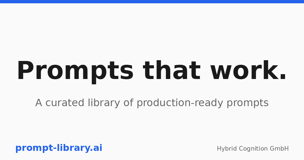 Prompt Library — Curated prompts for professionals